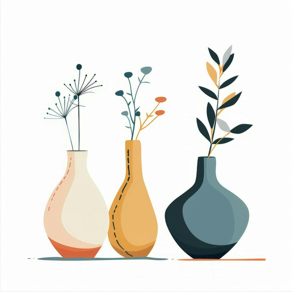 Three Vases With Flowers 3