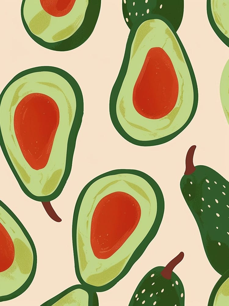 Avocado Muster Illustration 1