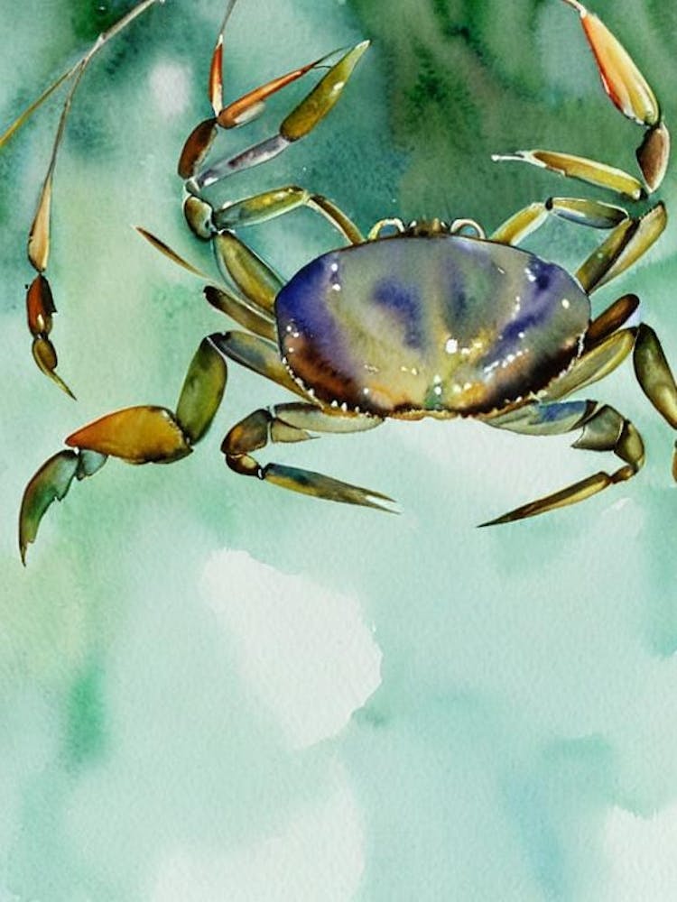 Blue Crab II Storybook Watercolour