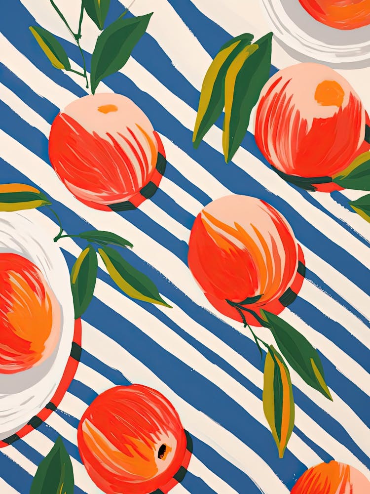 Peaches Fruit Summer Illustration 2