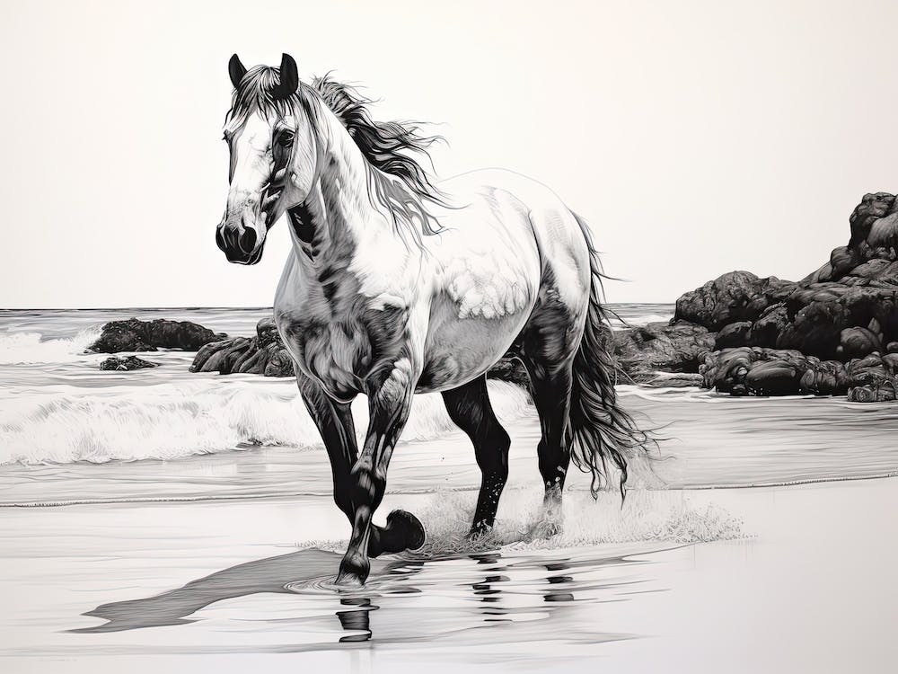 A Horse Oil Painting In Diani Beach, Kenya, Landscape 3