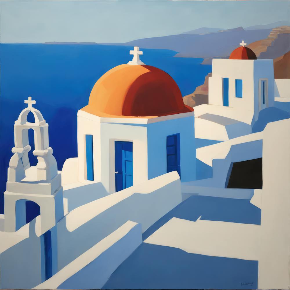 David Hockney Style. Santori Series