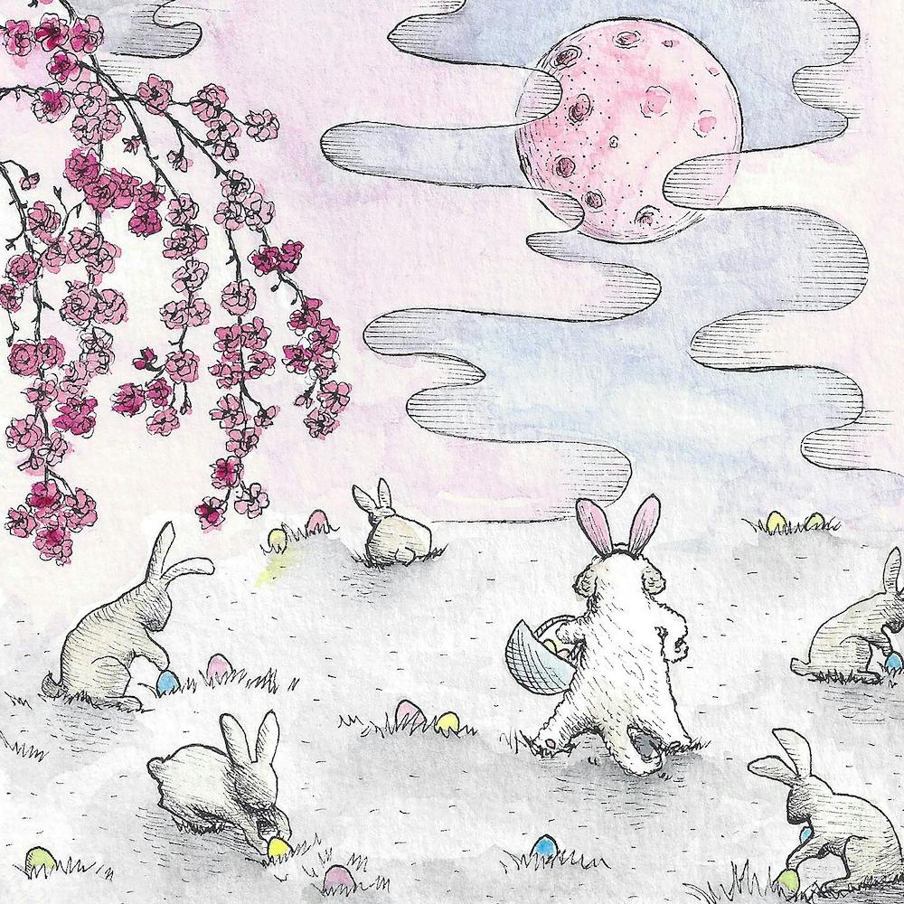 Pink Easter Moon Square