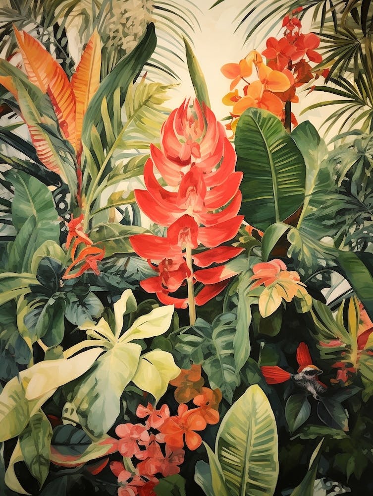 Tropical Plant Painting Zz Plant 1