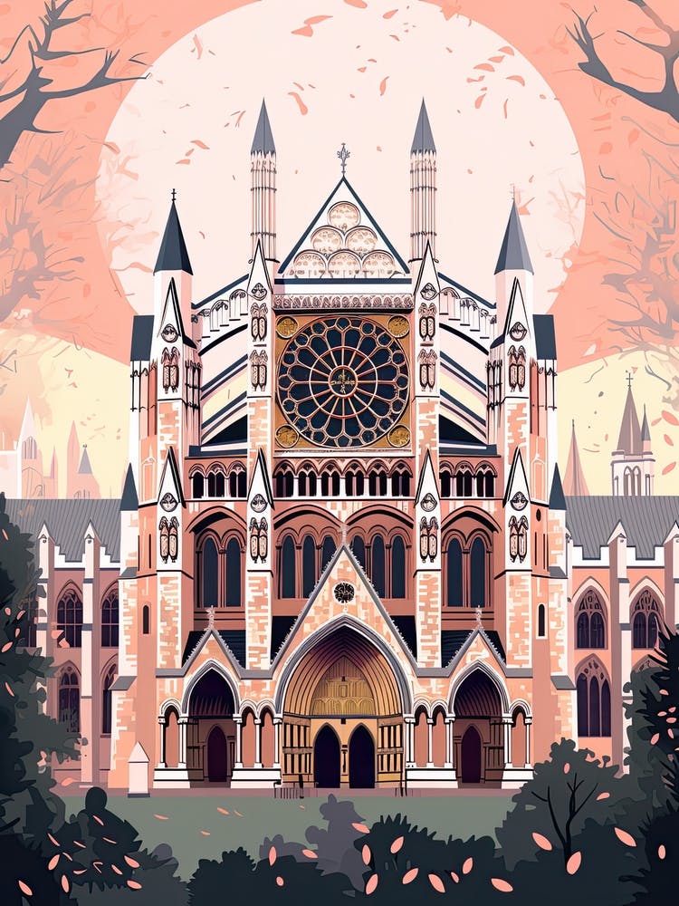 Westminster Abbey   London, England   Cute Botanical Illustration Travel 3