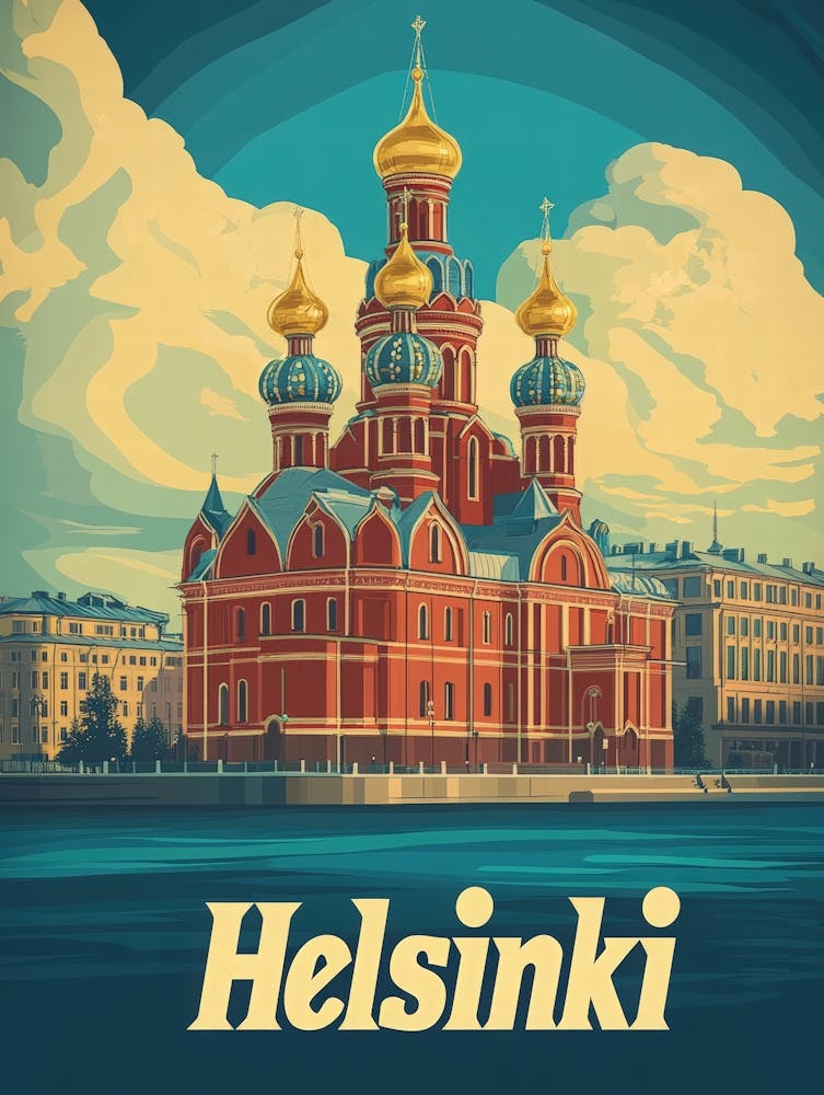 Aihrgdesign A Retro Travel Poster For Helsinki 4