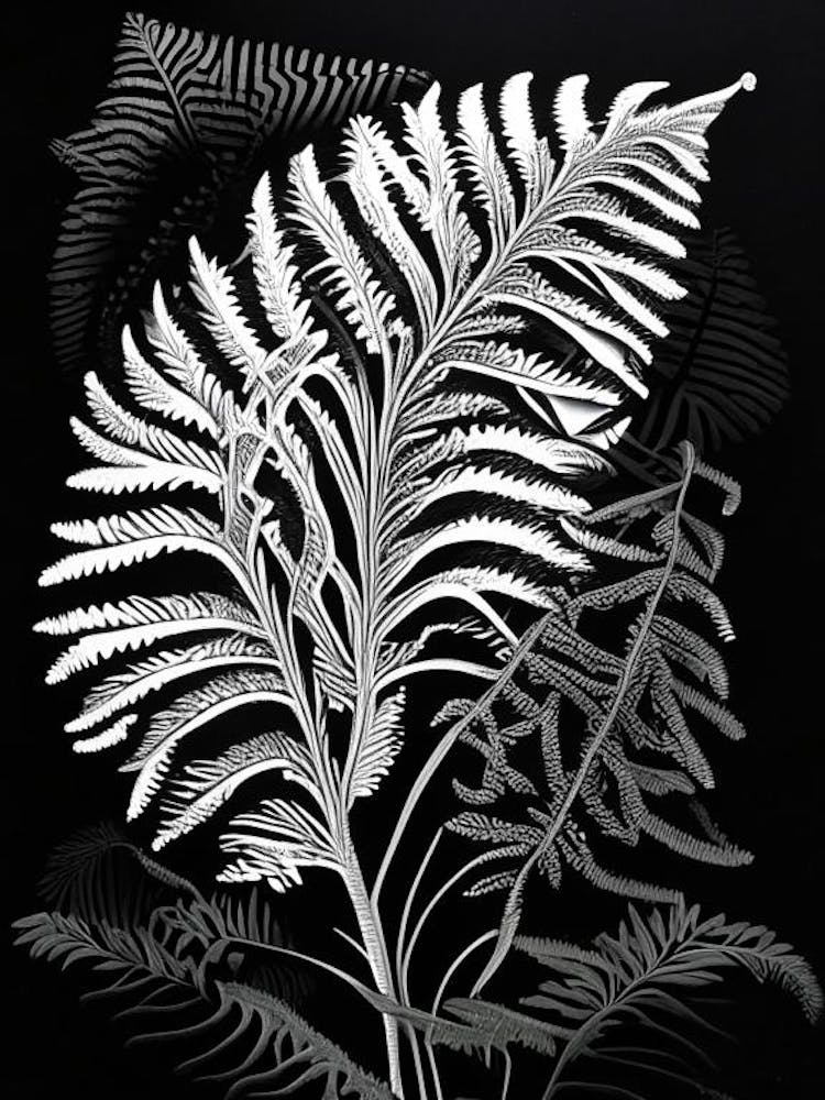 Southern Shield Fern Linocut