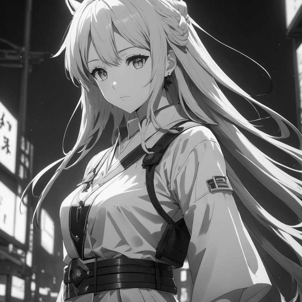 Anime Girl Standing In The City
