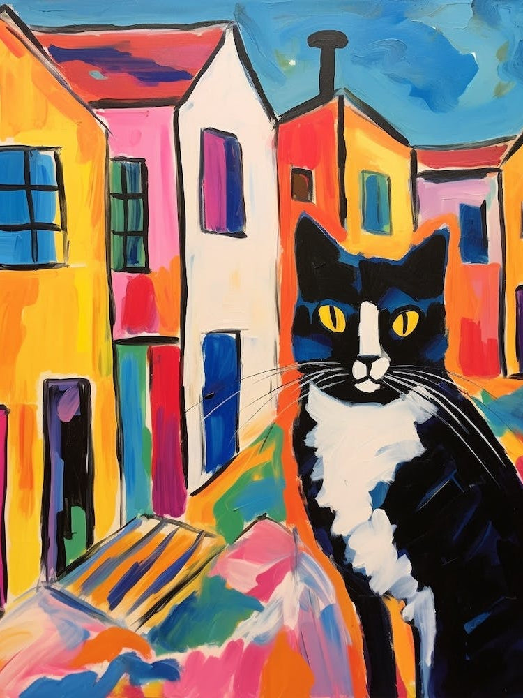Painting Of A Cat In Paphos Cyprus 3