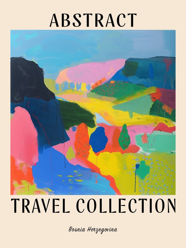 Abstract Travel Collection Poster Bosnia Herzegovina 2