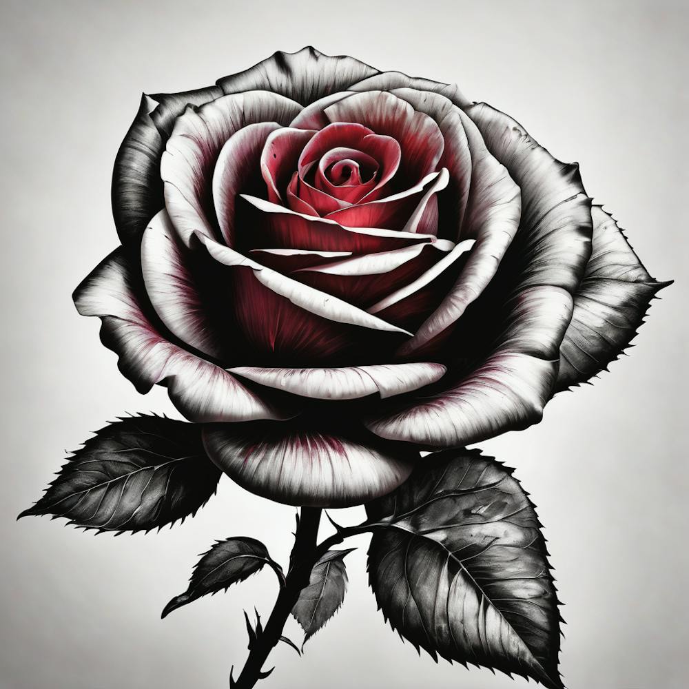 Black And White Rose