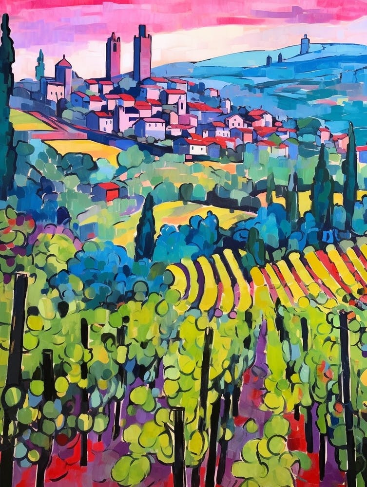 San Gimignano Italy 1 Fauvist Painting