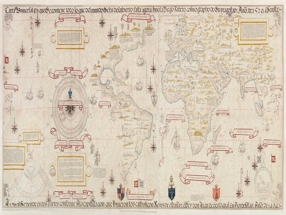 World Map (1900), By Diogo Ribeiro