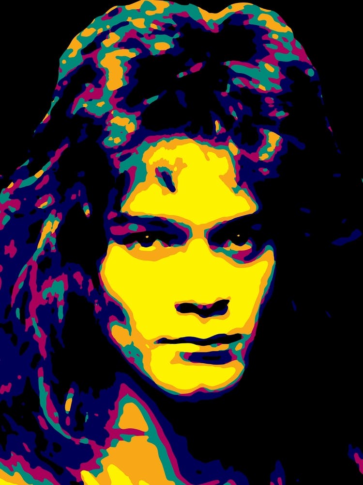 Portrait Eddie Van Halen in Pop Art Illustration