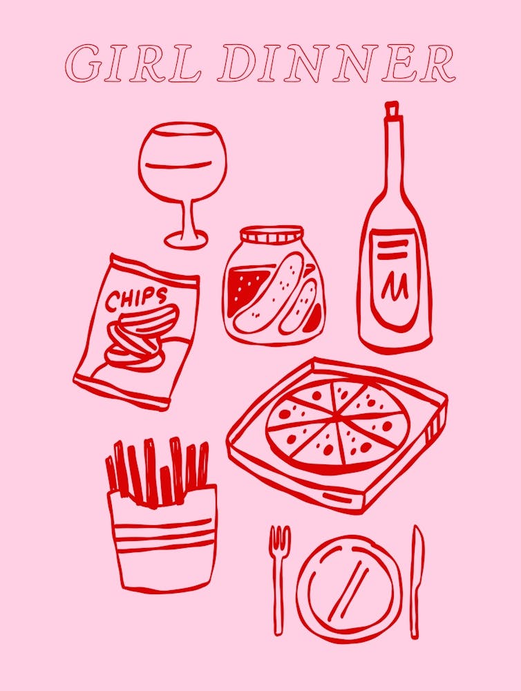 Girl Dinner - Pink & Red 1