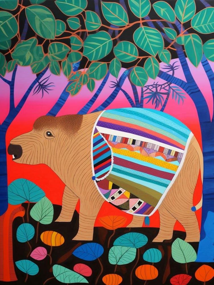 Maximalist Animal Painting Capybara 1