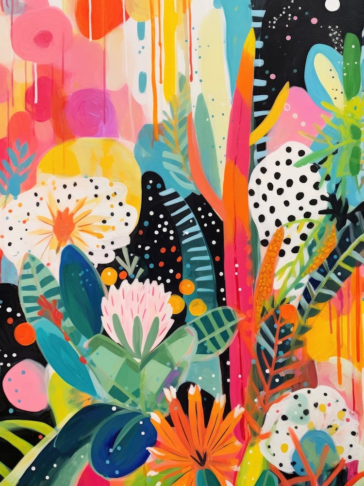 Trendy Abstract Maximalist Living Room Art