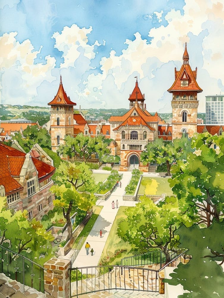 Storybook Illustration The University Of Austin Texas 2