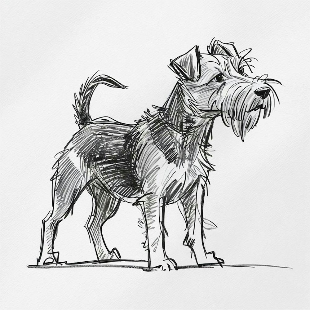 Expressive Charcoal Terrier Dog Sketch