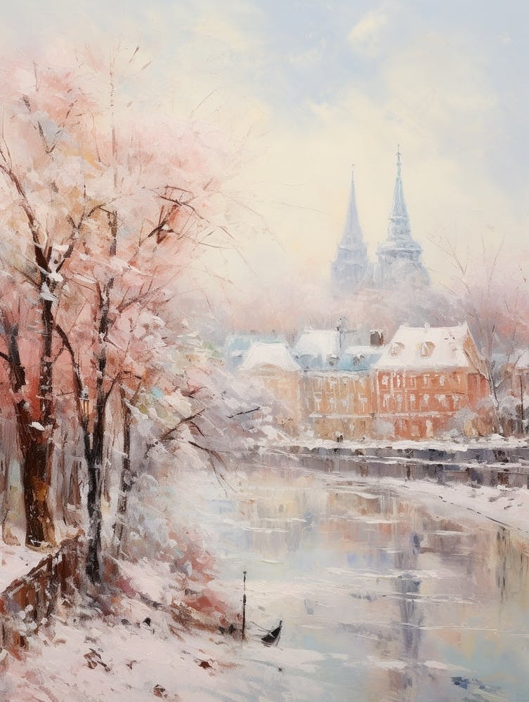 Verträumtes Wintergemälde Hamburg Deutschland