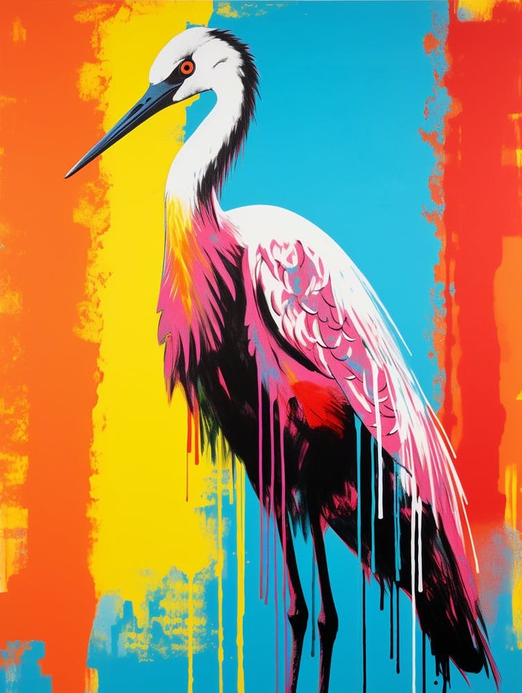 Andy Warhol Style Bird Crane 1
