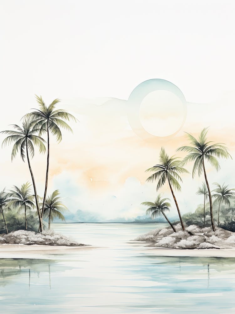 Watercolour Of White Beach   Boracay Philippines 1
