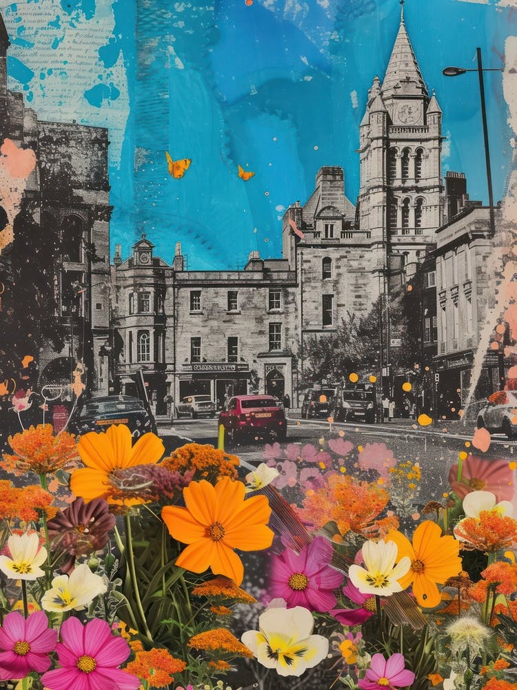 Dublin   Floral Retro Collage Style 2
