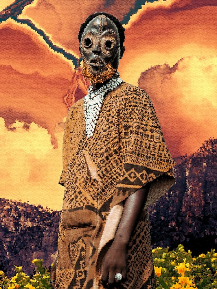 Surreal Bantu Mask Portrait