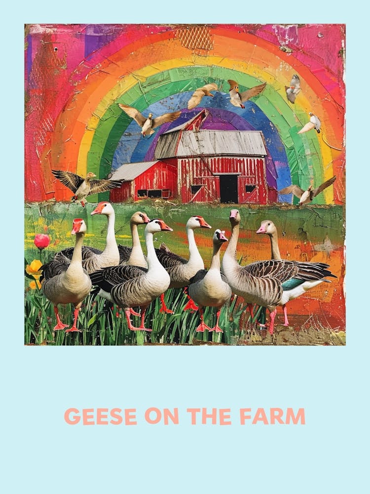 Geese On The Farm Poster 1