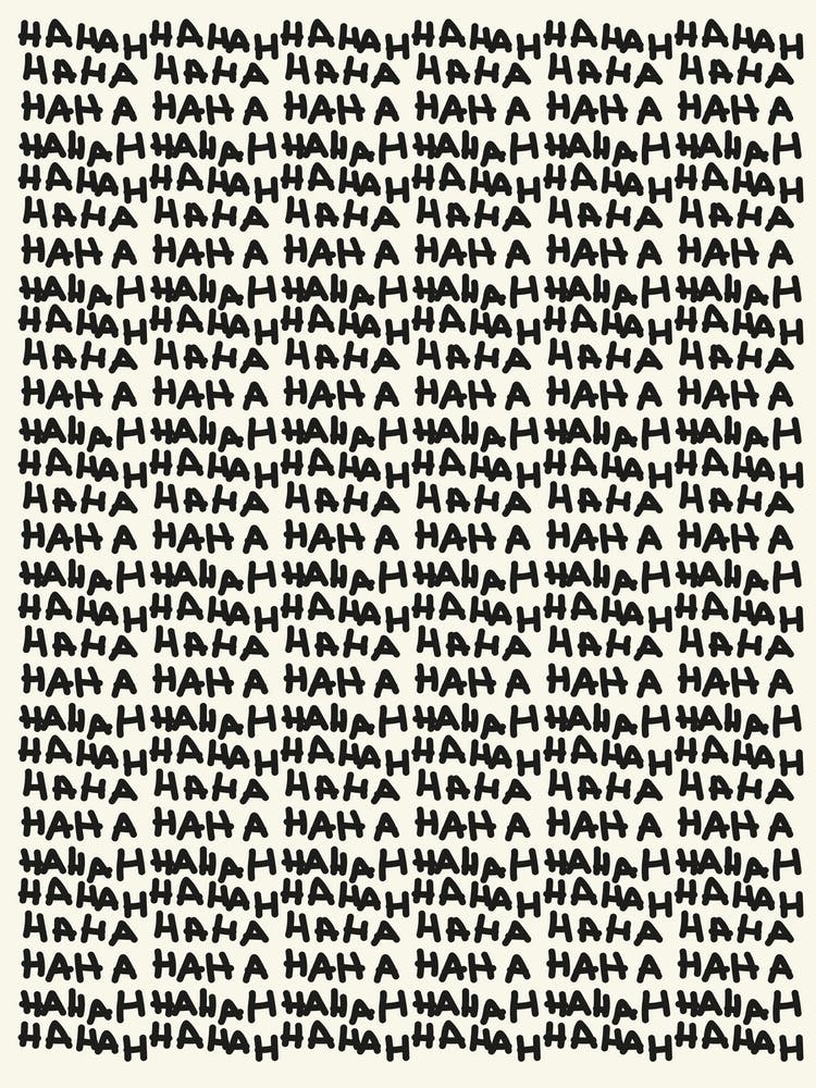 Schwarze Haha Typografie