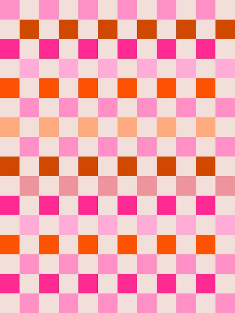 Pink And Orange Checkerboard