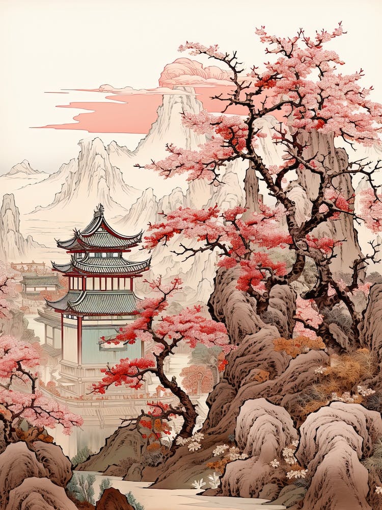 Chinese Plum  Flower Victorian Style 1