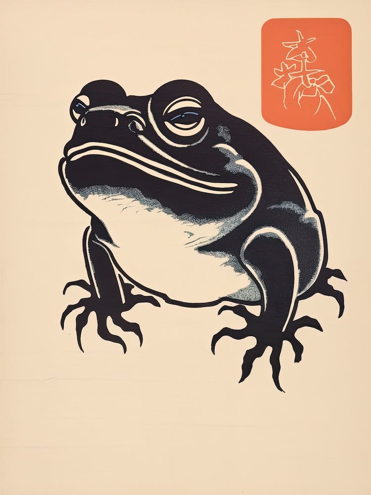 Frosch Matsumoto Hoji Inspiriert Japanische Neutraltöne und Rot 1