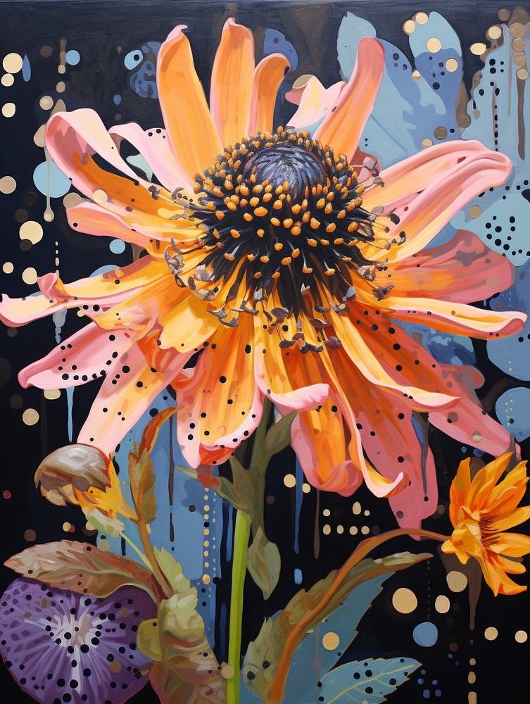Surreal Florals Gaillardia 1 Flower Painting