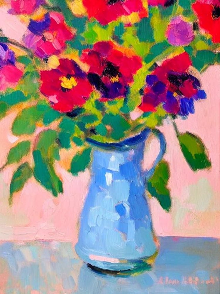 Wallflower Floral Abstract Block Colour 2 Flower