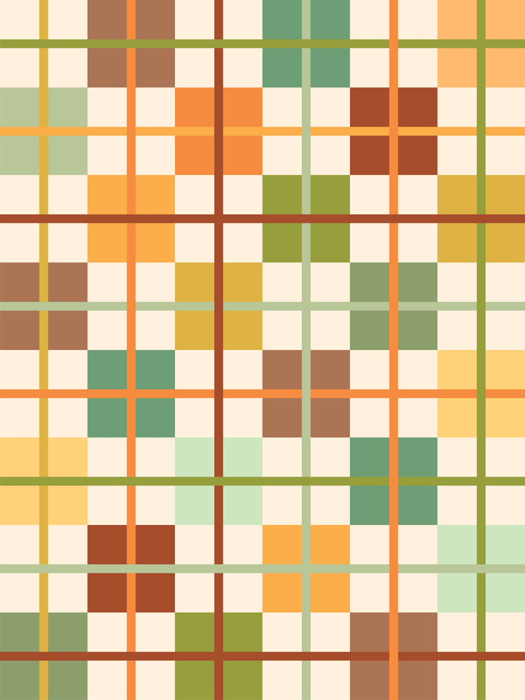 Earth-Toned Checkered Plaid