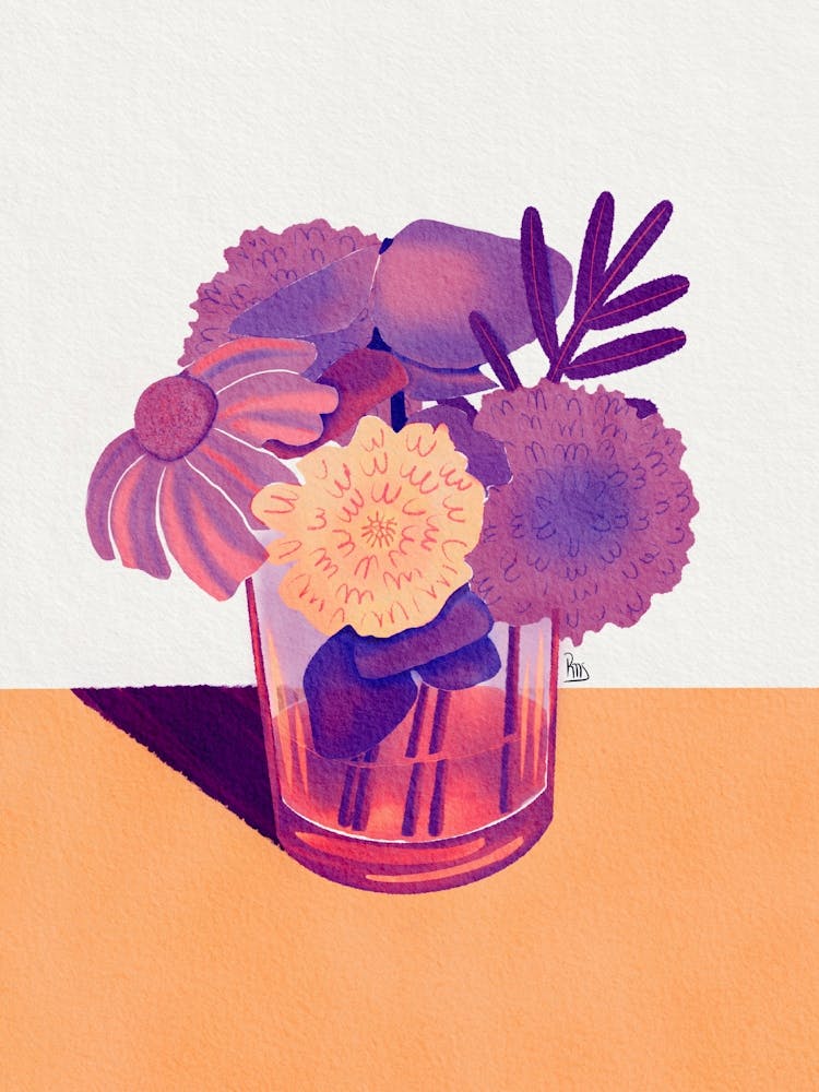 Sunset Colors Flower Vase