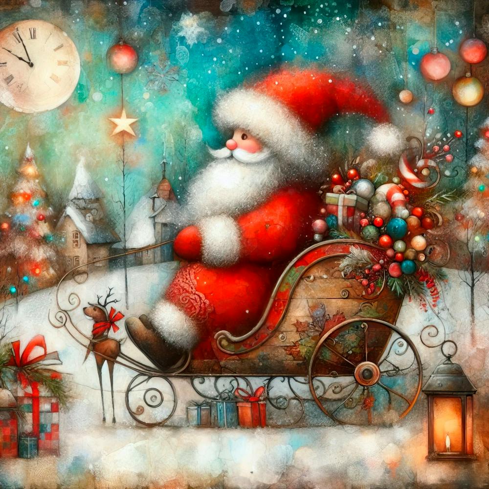 Santa Claus In Sleigh