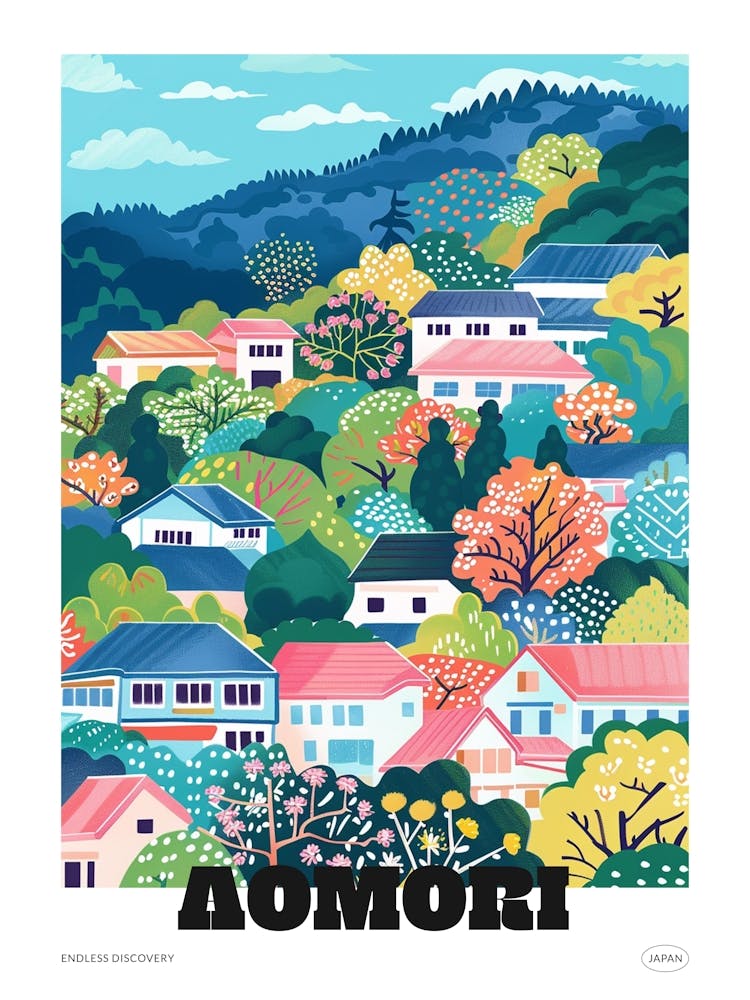 Aomori Japan 1 Colourful Travel Poster