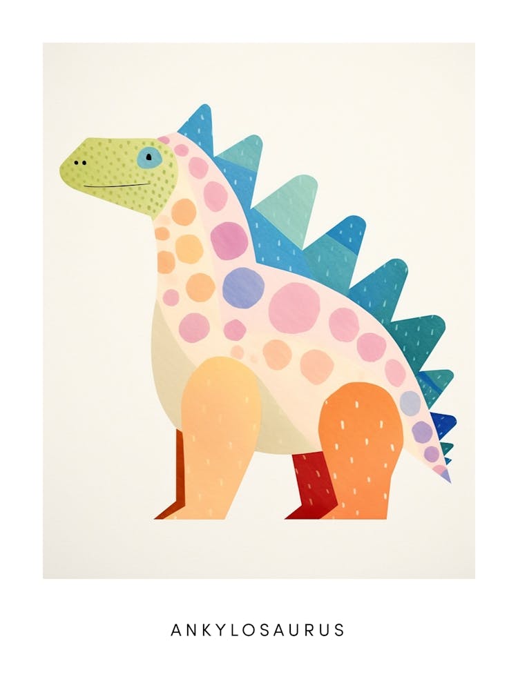 Nursery Dinosaur Art Ankylosaurus 3 Poster
