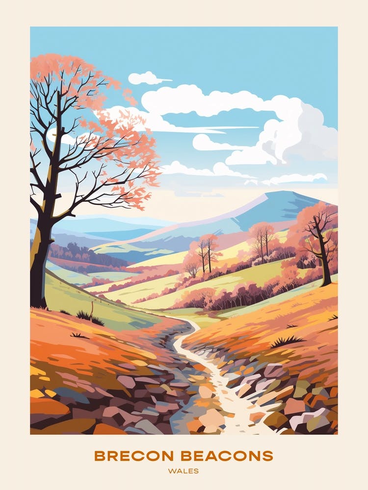 Brecon Beacons National Park Wales 2 Hike Poster