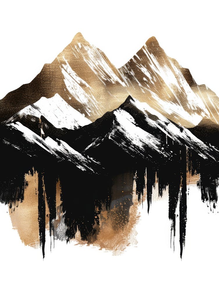 Mountains In Gold And Black
