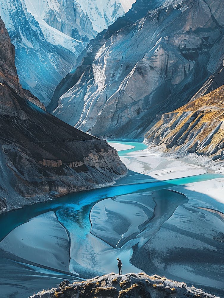 Blue River In Nepal