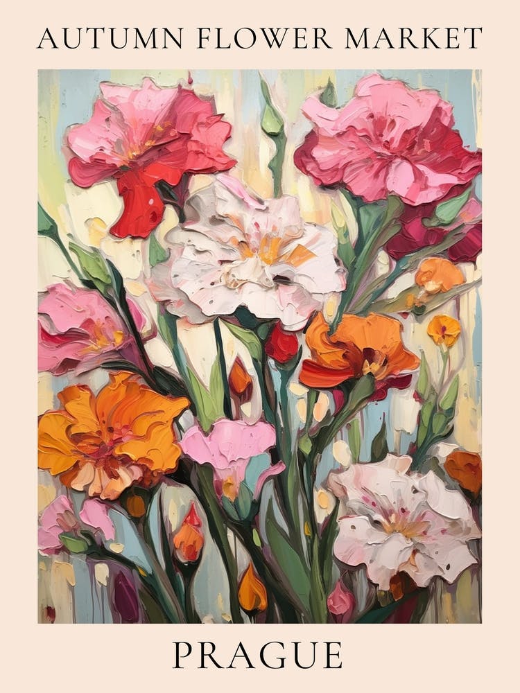 Autumn Flower Market Poster Prague