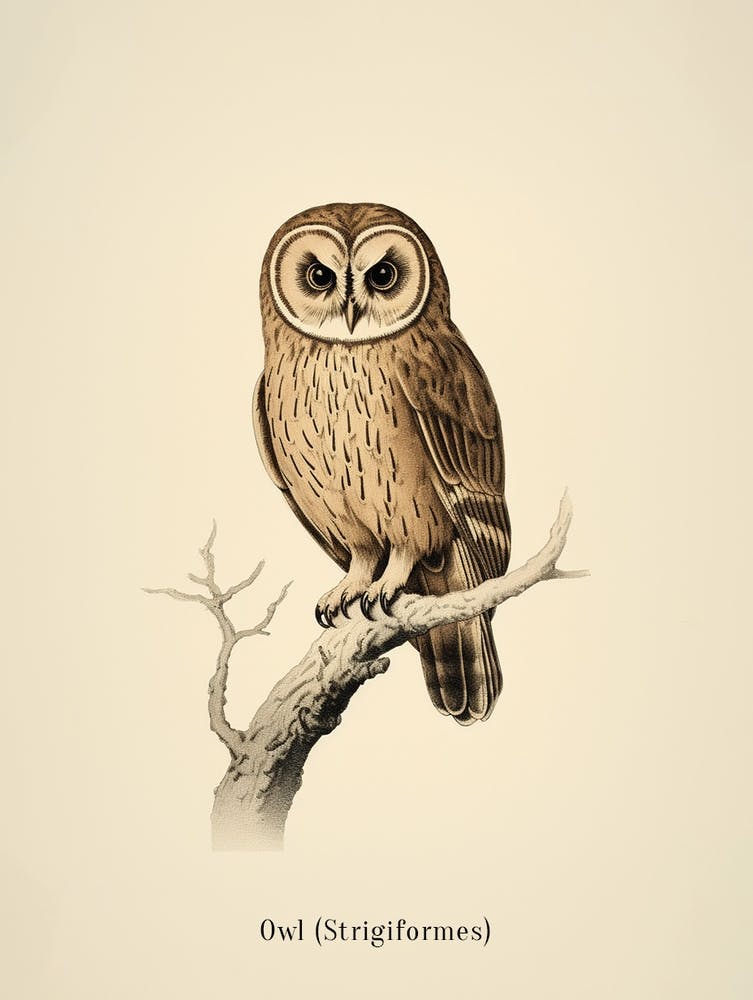 Vintage Owl Poster