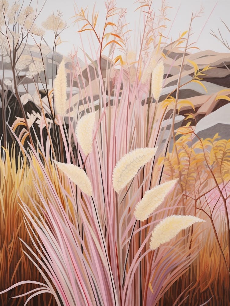 Fountain Grass 2 Flower Painting