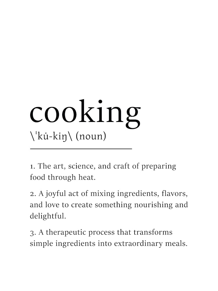 Cooking Definition Poster - Dictionary