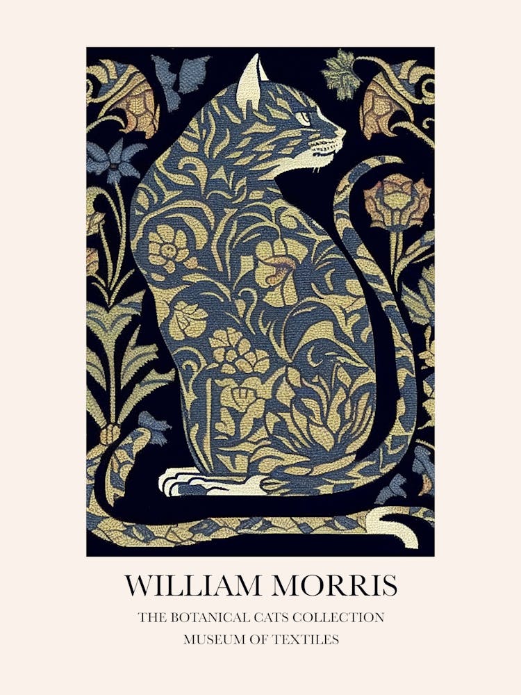 William Morris  Style Cats Textiles