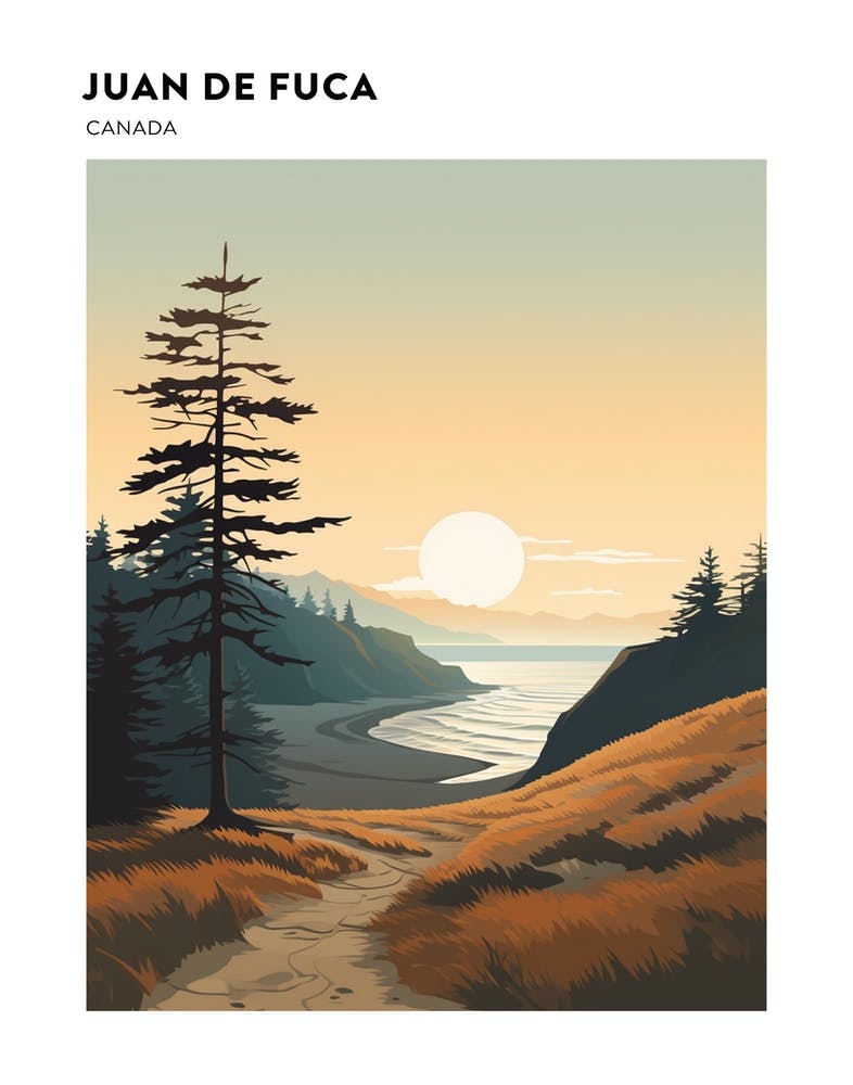 Juan De Fuca Marine Trail Canada 1 Affiche de paysage de sentier de randonnée