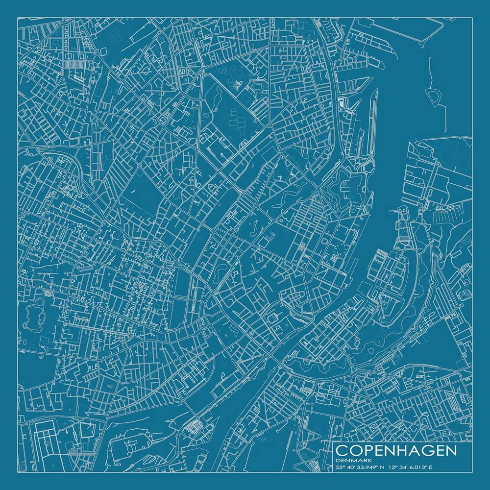 Kopenhagen Dänemark Stadtplan Blaupausen-Design
